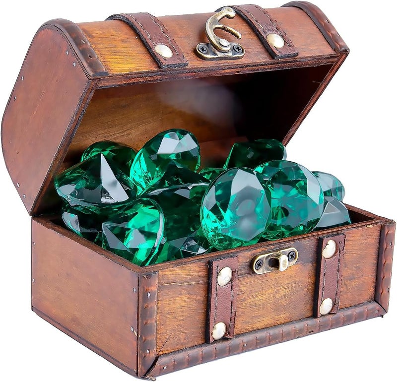 Niceup 26PCS Fake Emeralds Green Gemstones Plastic Acrylic Diamond Gems Toys Big 1.5in Kid Diving Gem Pool Toy Party Decorations Crafts - Image 4